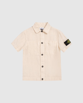 Stone Island Children's beige linen shirt L1S161100001S014514