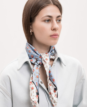 Dolce&Gabbana Blue printed silk scarf FN092RGDDLO