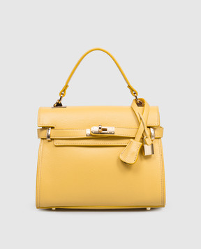 Gianni Notaro Yellow leather satchel bag DOLLARO 099DOLLAROORO