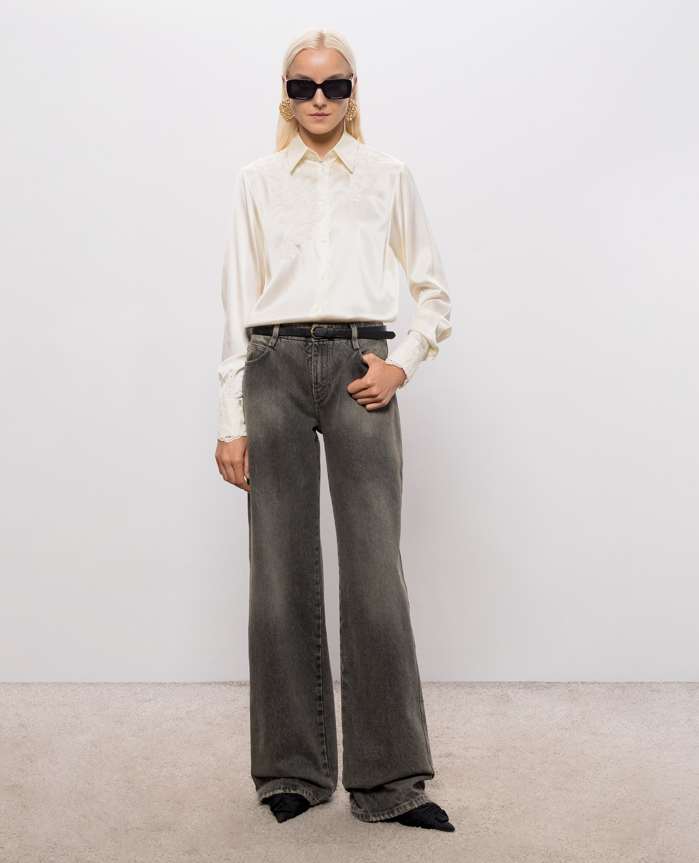 Ivory silk blouse with lace Ermanno Scervino Life 2