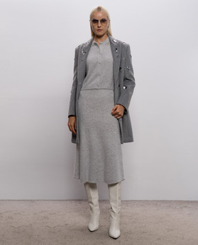 Twinset Gray cardigan with appliqués 262TP3061