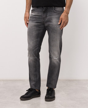 Dolce&Gabbana Gray jeans with a frayed effect and holes GYJCCDG8PI7