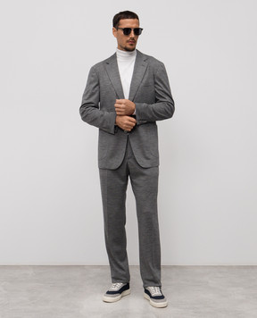Stefano Ricci Grey melange wool and silk suit M1SFM2T819WK003Q