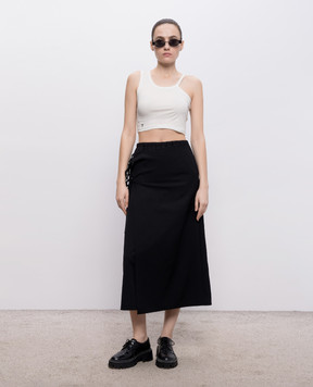 Y`S Yamamoto White top with monogram embroidery YKT01060