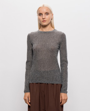 Brunello Cucinelli Gray silk and wool jumper MFR493710