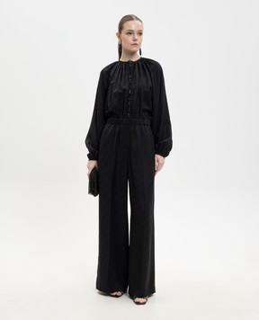 Jacob Lee Black patterned silk jumpsuit WSJ0102SS26BNLG