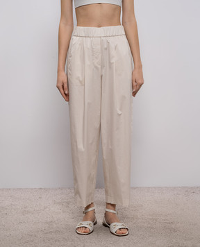 Peserico Beige pants with a monil chain A0465701979