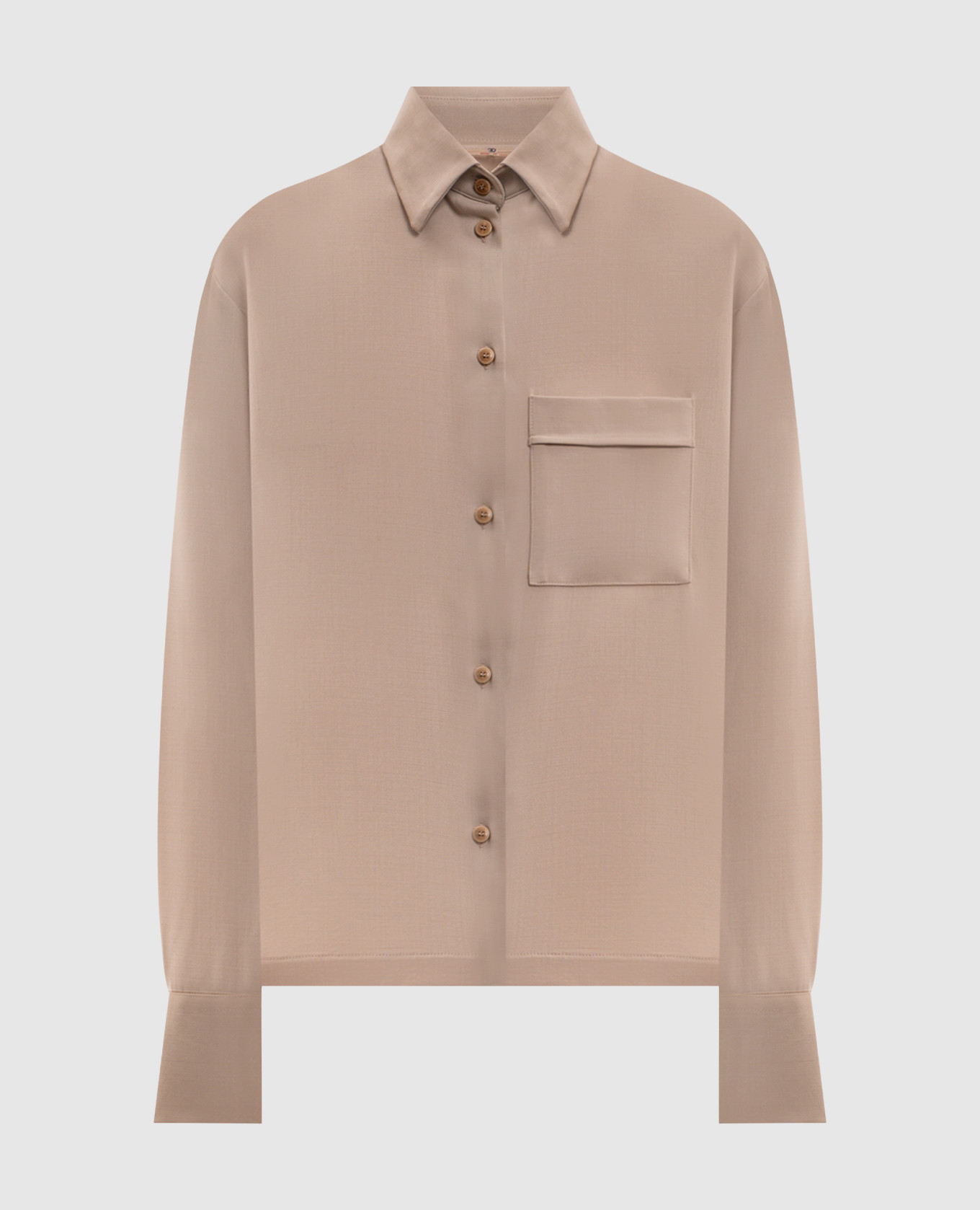 Camicia di lana beige
