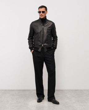 Cashmere&Whiskey Black leather jacket DF272NAPPA