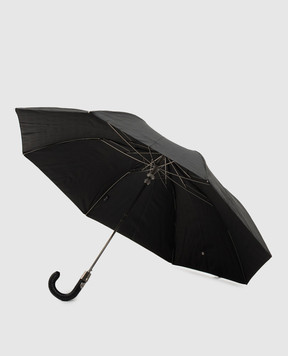 Pasotti Black folding umbrella with pattern OMITUO64SMINIGALLES13