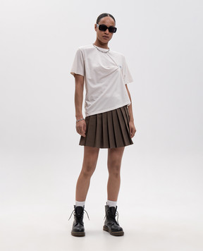 Maison Margiela MM6 Brown pleated skirt with wool S52MC0024M35436