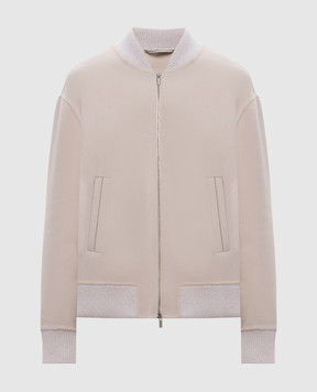 Peserico Beige bomber jacket with wool and cashmere A21084EB3197