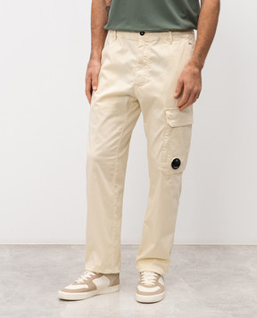 C.P. Company Beige pants with a patch MPA135A005694G