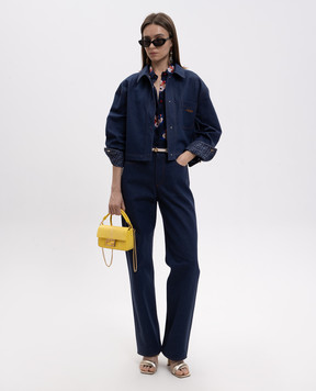 Fendi Blue jeans with logo patch FLP882AOHS