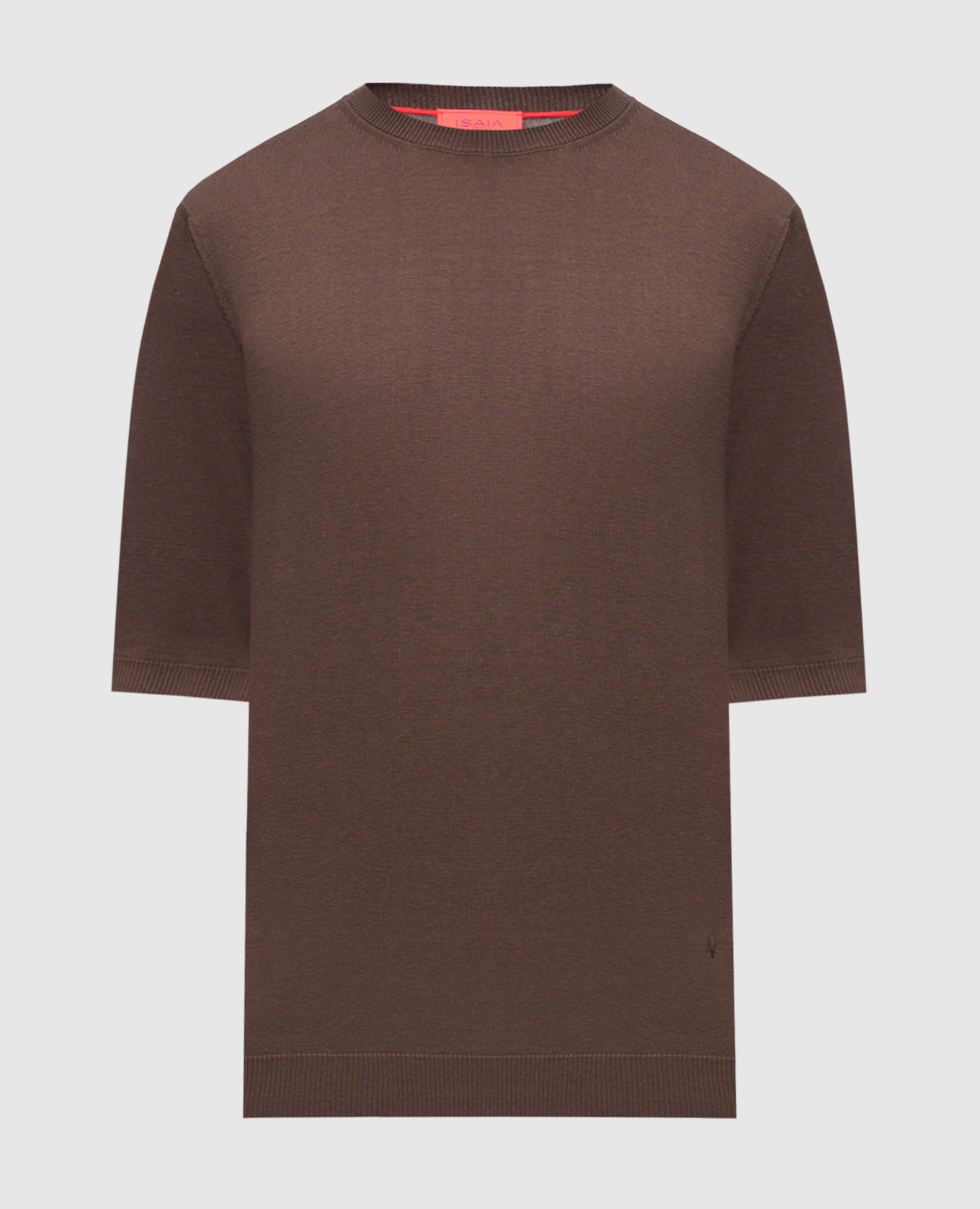 Brown silk T-shirt