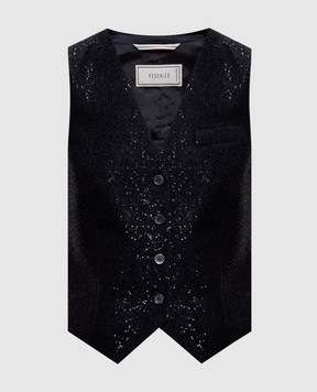 Peserico Blue sequined wool vest A03531D01515