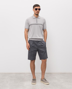 Stefano Ricci Gray linen and wool shorts M1T6100190LW001Q