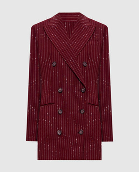 Dolce&Gabbana Taormina burgundy striped double-breasted jacket F29WPTFBMFW