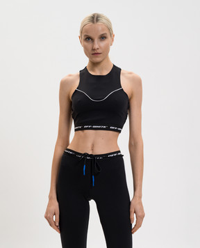Off-White Black top with contrast logo 2VO05QS26JER001