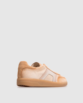 Santoni Beige suede sneakers with embossed logo WBPL61243FARCUSC