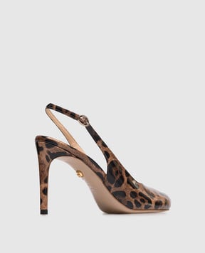 Babe Pay Pls Patent leather slingbacks in leopard print 237804LA