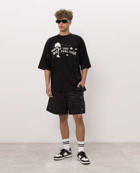 Palm Angels Black Palm Cargo Shorts PAMCS002FB001