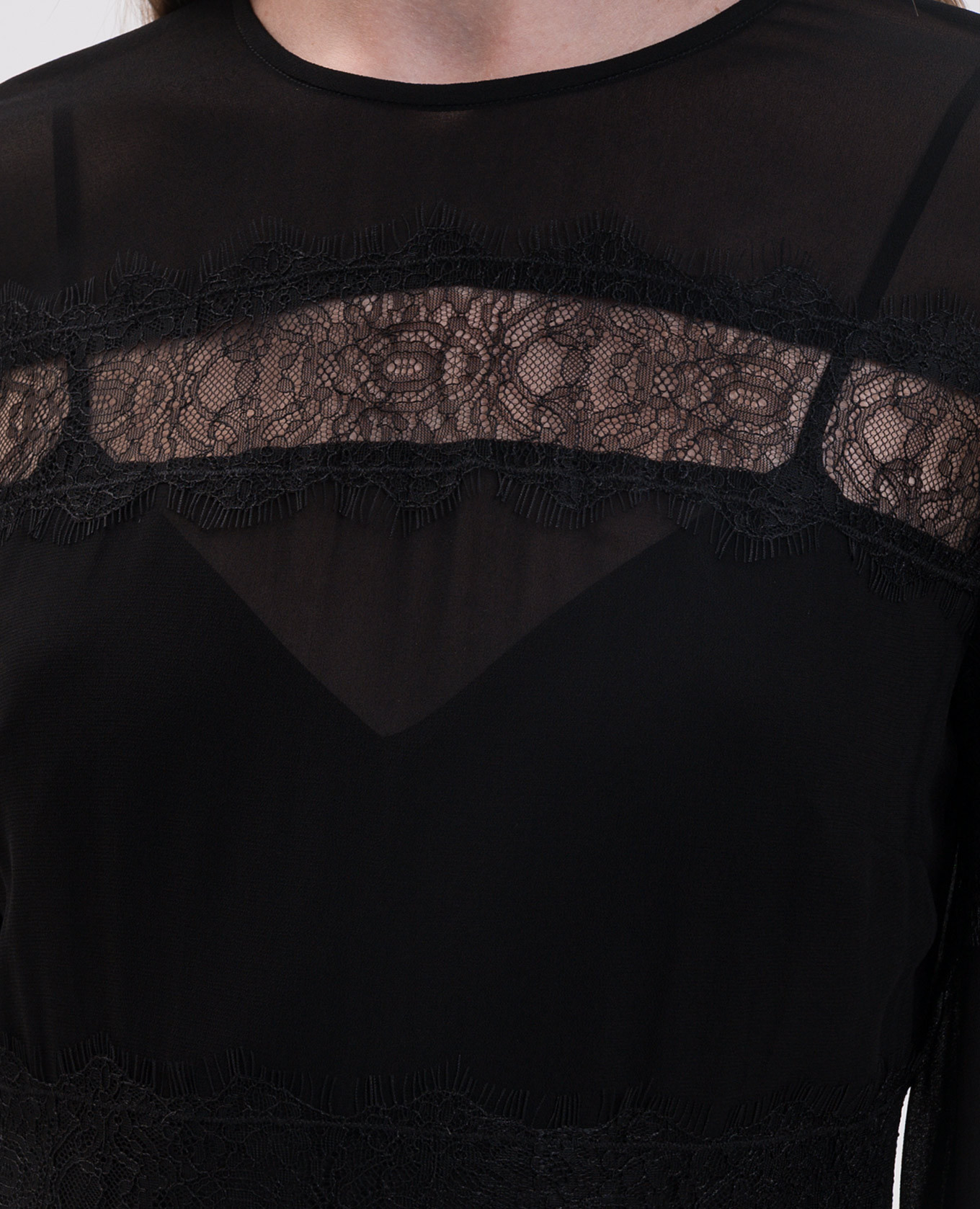 Black maxi dress with lace Twinset 4