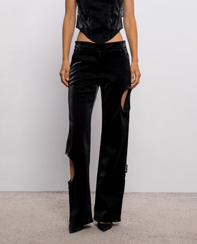 Off-White Black pants with figure-hugging cutouts 2FH00110B