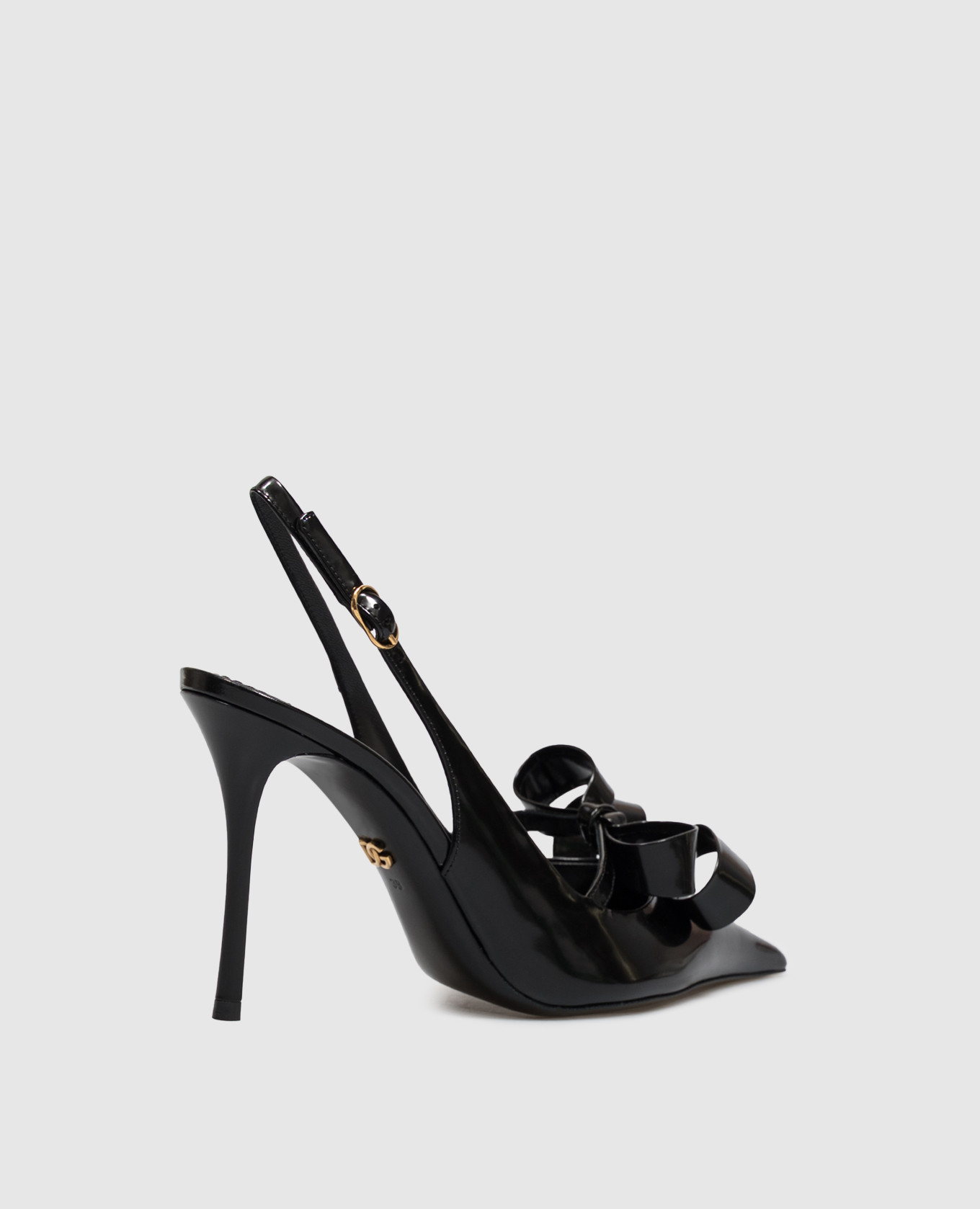 Black leather glossy slingbacks with bows Dolce&Gabbana 3