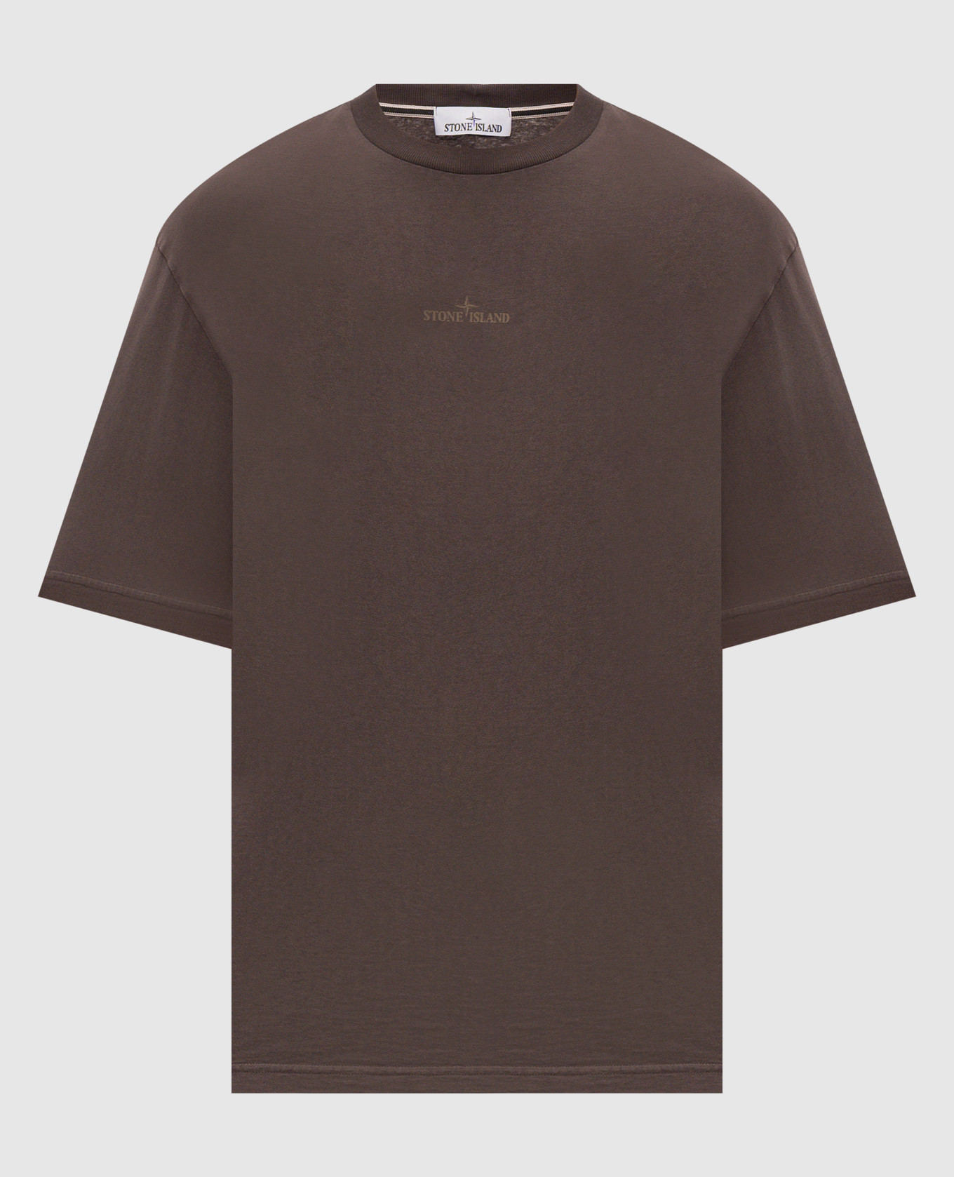 Brown T-shirt with logo print