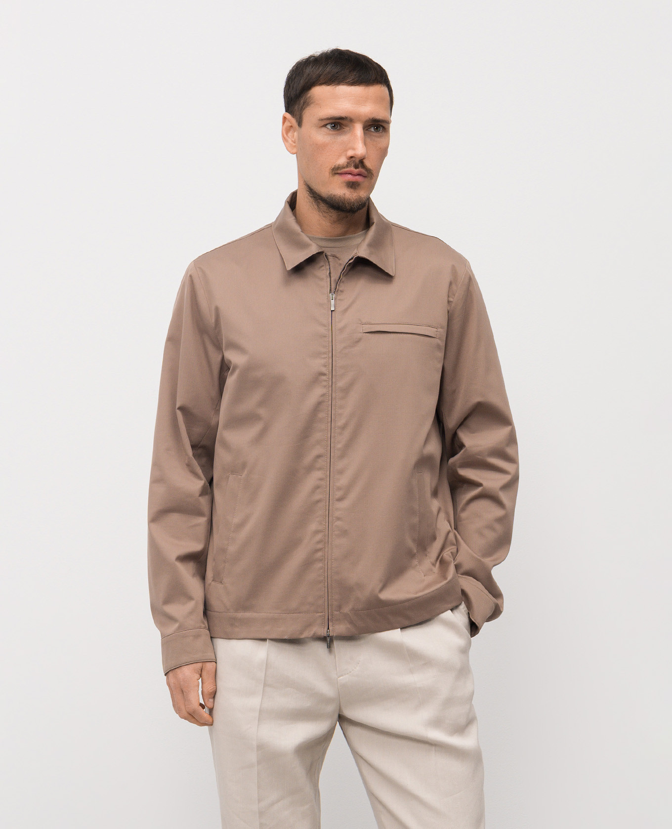 

Brown jacket with logo Peserico