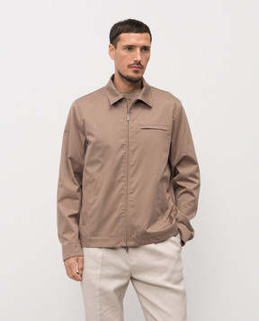 Peserico Brown jacket with logo R5226908274