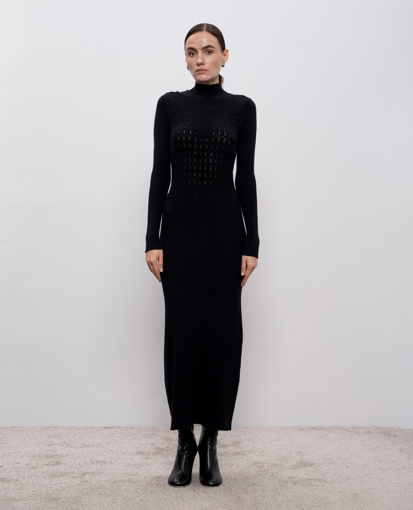 

Black midi dress with logo Twinset