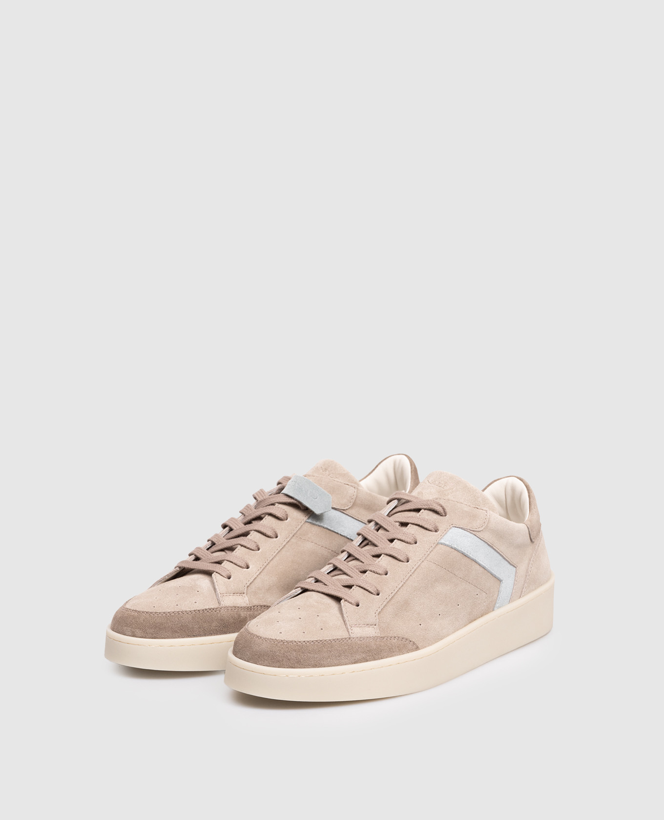 Beige suede sneakers with logo Canali 2