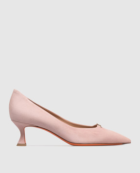 Santoni Pink suede shoes with buckle WDIS71917HA2NHZW