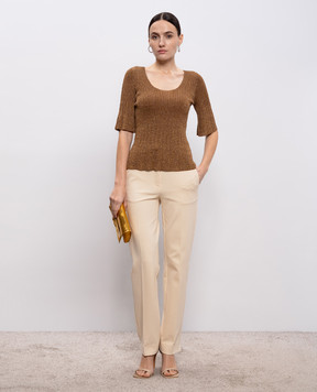 Twinset Brown top with lurex 261TP3042