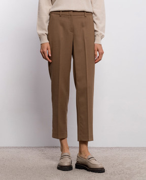 Peserico Brown wool pants P0453702660