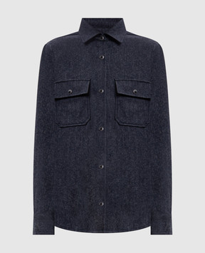 Marco Pescarolo Blue wool shirt VENERED5482