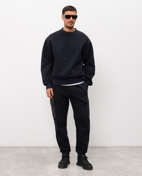 Dolce&Gabbana Blue cargo joggers with logo patch GP1Q0THUML9