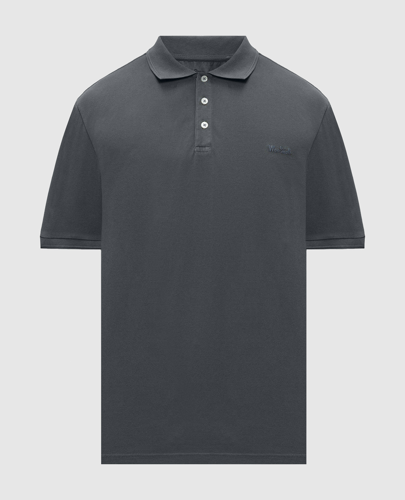 Grey polo shirt with embroidered logo