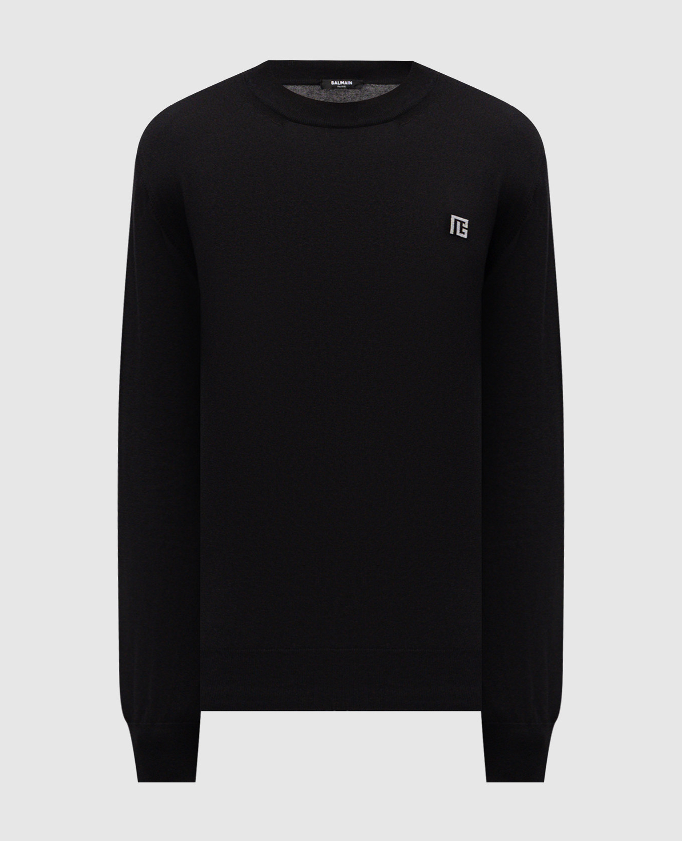 

Black sweater with silk Balmain