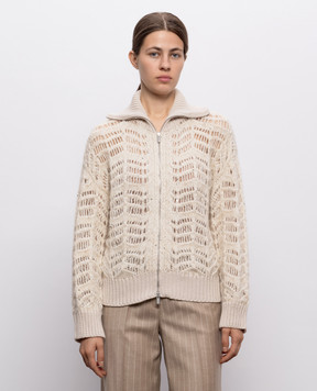 Peserico Beige cardigan with sequins A99238F03E9243