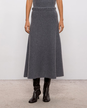 Solotre Gray wool skirt M3AC0064