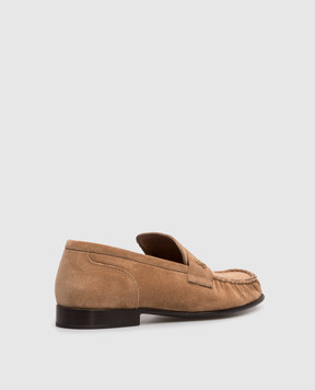 Jimmy Choo Ellis brown suede logo loafers ELLISLOAFERFSUE