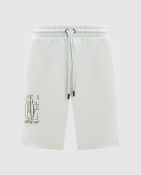 Off-White Green shorts with Double Arrow print 44MCI013S26F004