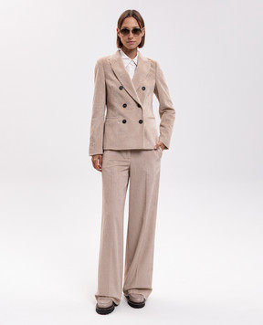 Peserico Beige corduroy pants with lurex P0433501577