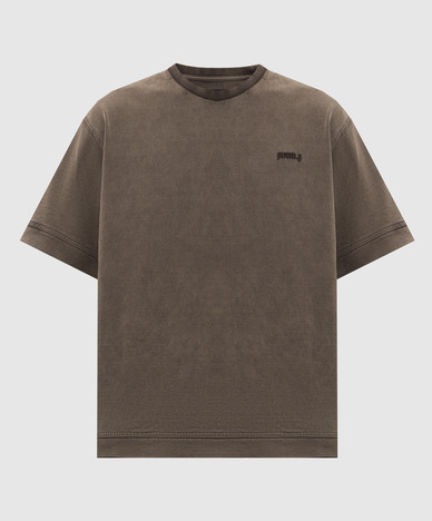 Khakifarbenes T-Shirt mit Aufdruck