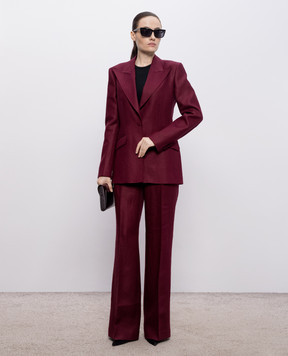 Gabriela Hearst Leiva burgundy linen jacket 2265001LI042