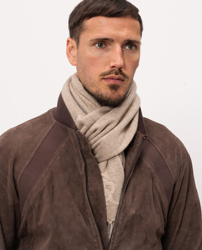 Stefano Ricci Reversible cashmere scarf with logo monogram K606040SCIF26305