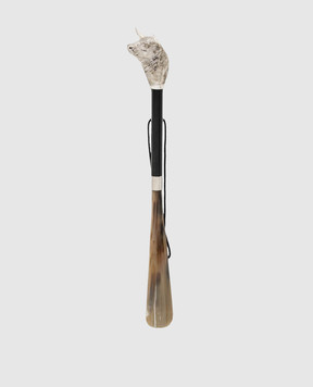 Pasotti Black horn with a bull-shaped handle PFPEXXK57